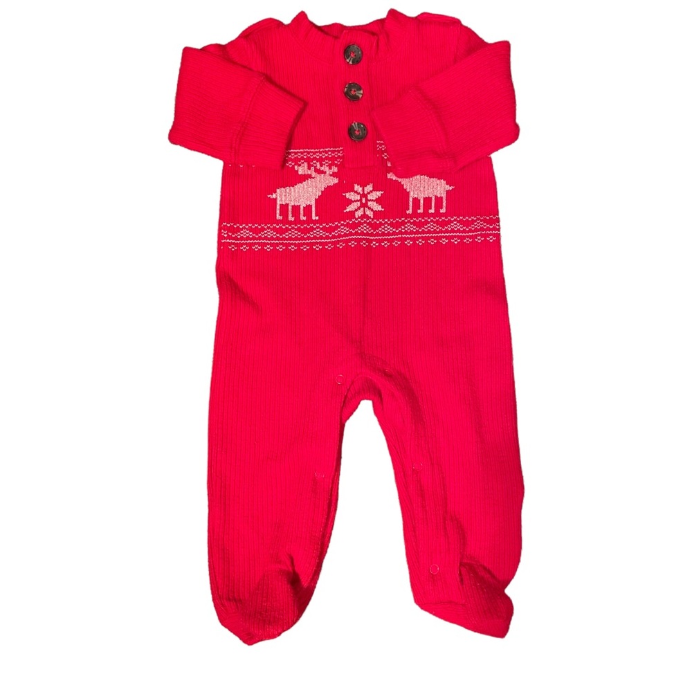 Kapital KBaby Soft Reindeer Fair Isle Sleeper. Sz 6-9 months.